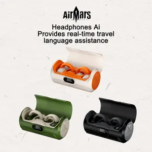 AirMars JP EC003 TWS True Wireless Smart Ai Earbuds Bluetooth 5.4 LED Display HD Calls Built In Mic Sport Earclip Design Airy Comfortable