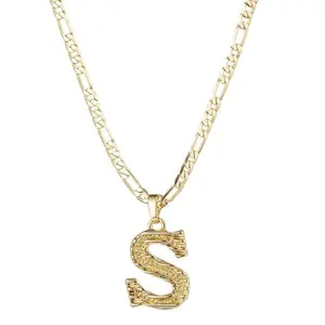 Initial Necklace �C Choose Your A-Z Letter, Figaro Chain Extension, Thoughtful Gift for Friends and Family