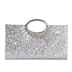 Rhinestone Decor Clutch - Lightweight Casual Party Crossbody Mini Shoulder Bag for Bridal Evening Bucket Fashion Dinner Glamorous Elegant Exquisite Quiet Luxury Handbag for Party Girl Woman Bride