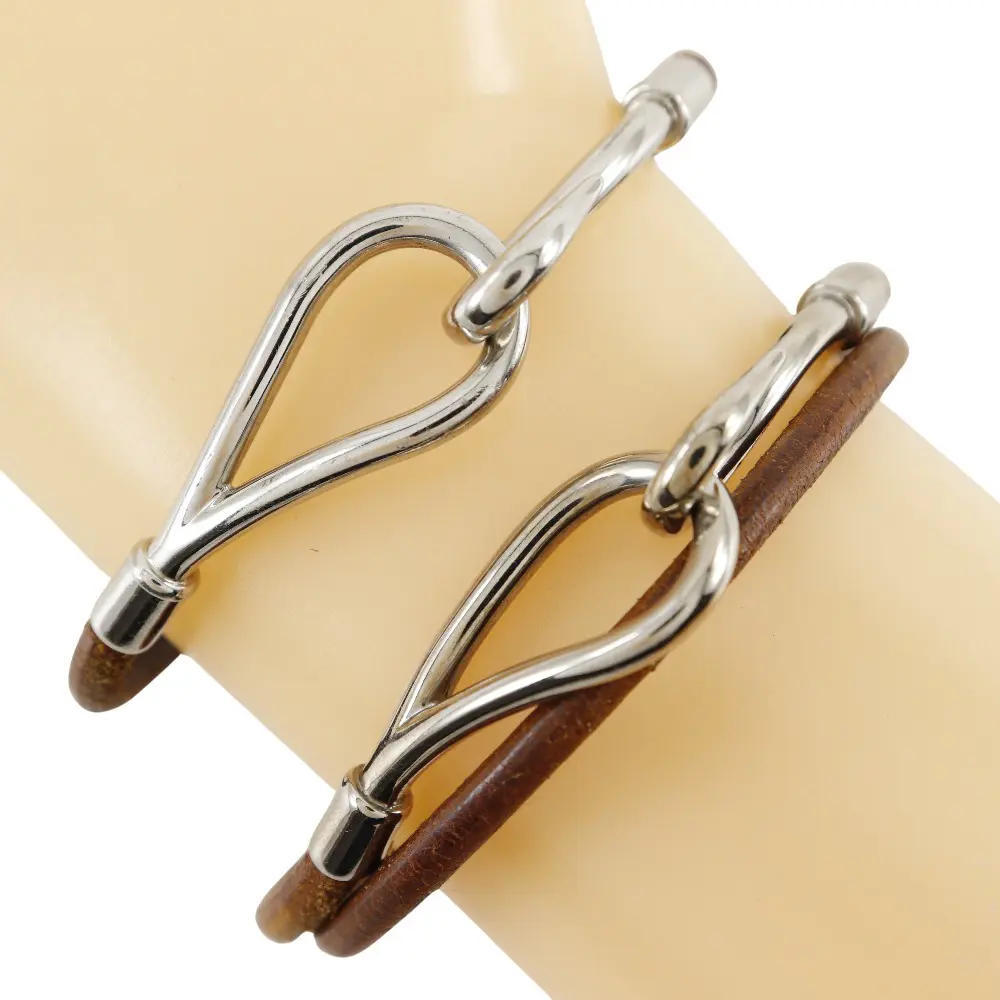 Pre-owned HERMÈS Others Small Leather Goods Hermes Leather Jumbo Bracelet Choker Set