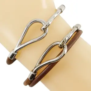 Pre-owned HERMÈS Others Small Leather Goods Hermes Leather Jumbo Bracelet Choker Set