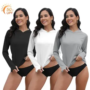 Women's 50+ Hoodie Shirt Long Sleeve T-Shirt for Hiking, Fishing, Outdoor Fitness, And Running, Lightweight Hoodie