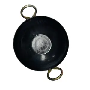 Black Iron Karai with 2 handles Flat Base Cookware Pans