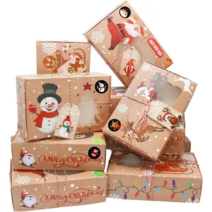 12 count Christmas Cookie Boxes for  Giving Christmas Bakery Boxes  Boxes Baking Boxes with Window for Pastries, Cupcakes, Brownies, Donuts, -Giving 8.75 x 5.75 x 2.75 Inches