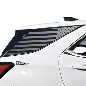 American Flag Quarter Window Decal for Chevy Equinox 2018-2024 – Precut Matte Black Vinyl
