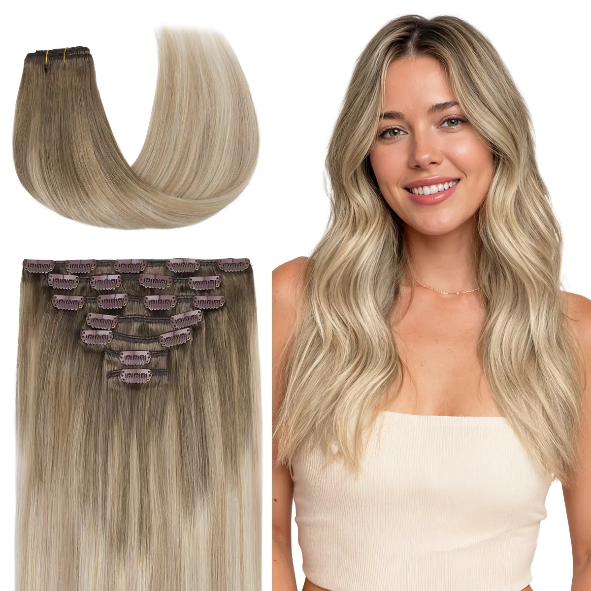 #9/18F/60 Chocolate Brown to Champagne Blonde