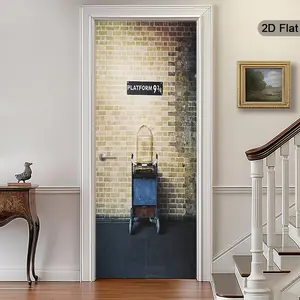 Harry Potter Self-Adhesive Door Sticker, Magic Station Wall Decor, Ideal for Hallway, Balcony, Living Room, Bedroom, Office, Dormitory