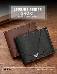Mens Wallet for Men, Slim Leather Bifold Wallet with Multiple Card Slots, Embossed Front Pocket Short Wallet, Minimalist EDC Wallet