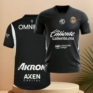 2425 Chivas CD Home Away Short Sleeve Top Black Soccer Jerseys Fan Edition Goalkeeper Second LIGAMX