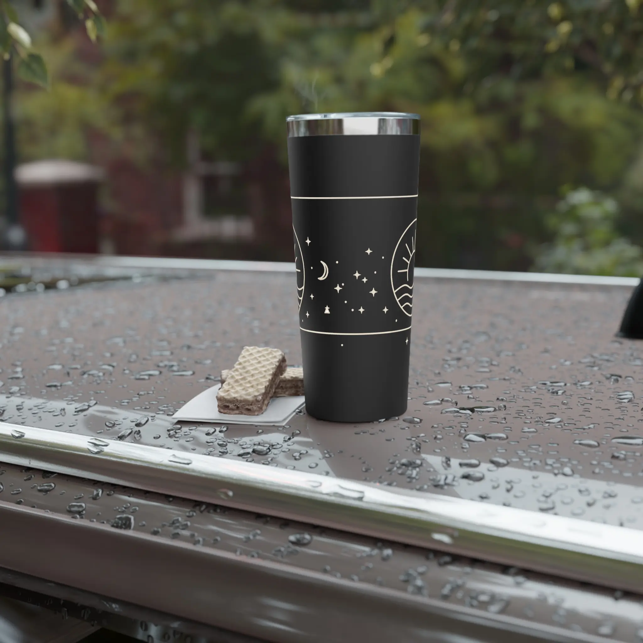 Celestial Moon and Stars Tumbler | 22oz Copper Vacuum Insulated Tumbler