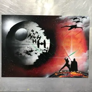 “The Battle” 13x19” original spray painting signed by artist