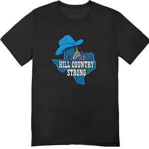 Bluebonnets Hill Country Strong T-shirt – Support Tee for Men and Women – Texas Resilience Cotton Shirt