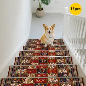 Non-Slip Stair Carpet, Step Protection Carpet, Decorative Bordered Stair Mat for Home Decoration & Bedroom Accessories - Suitable for Indoor, Outdoor Stairs & Multiple Scenarios