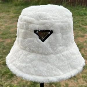 White Fur Bucket Hat
