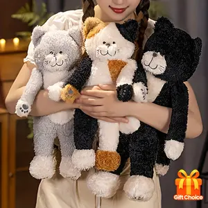 Three-Color Cat Plush Toy Doll, Companion Bed Buddy Soft Adorable Cuddly Stuffed Animal, Cute Kitten Pillow for Kids Girls, Perfect Gift Idea