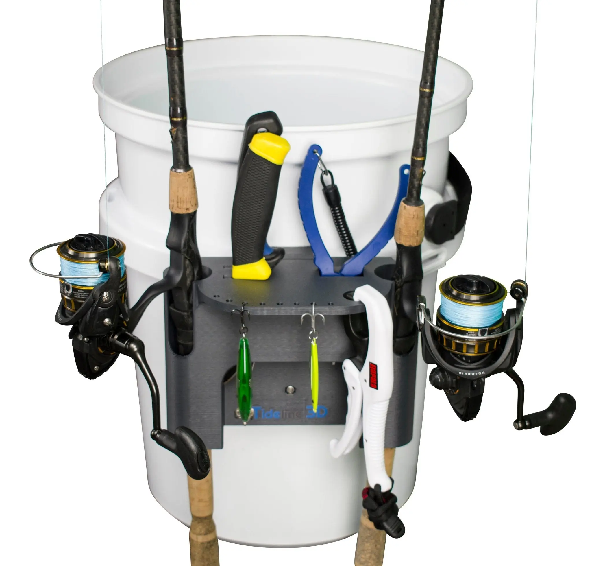 bucket fishing rod holder Gripper Mouth Pole Holder, gripperbybauer, gripper caddy Gripper by Bauer Easily adaptable with existing holes / stainless steel mounting hardware included Fishing Bucket Yeti Loadout Bucket