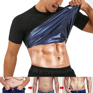 2 Pack Menswear Sauna Suits Vest Shirt Sweat Compression Short Sleeves Body Shaper Shapewear Workout Tank Top Sports Gym Athletic Clothes Stretchable Fabric Fashion Outdoor Soft Stretchy Sweatshirt Sweatshirt