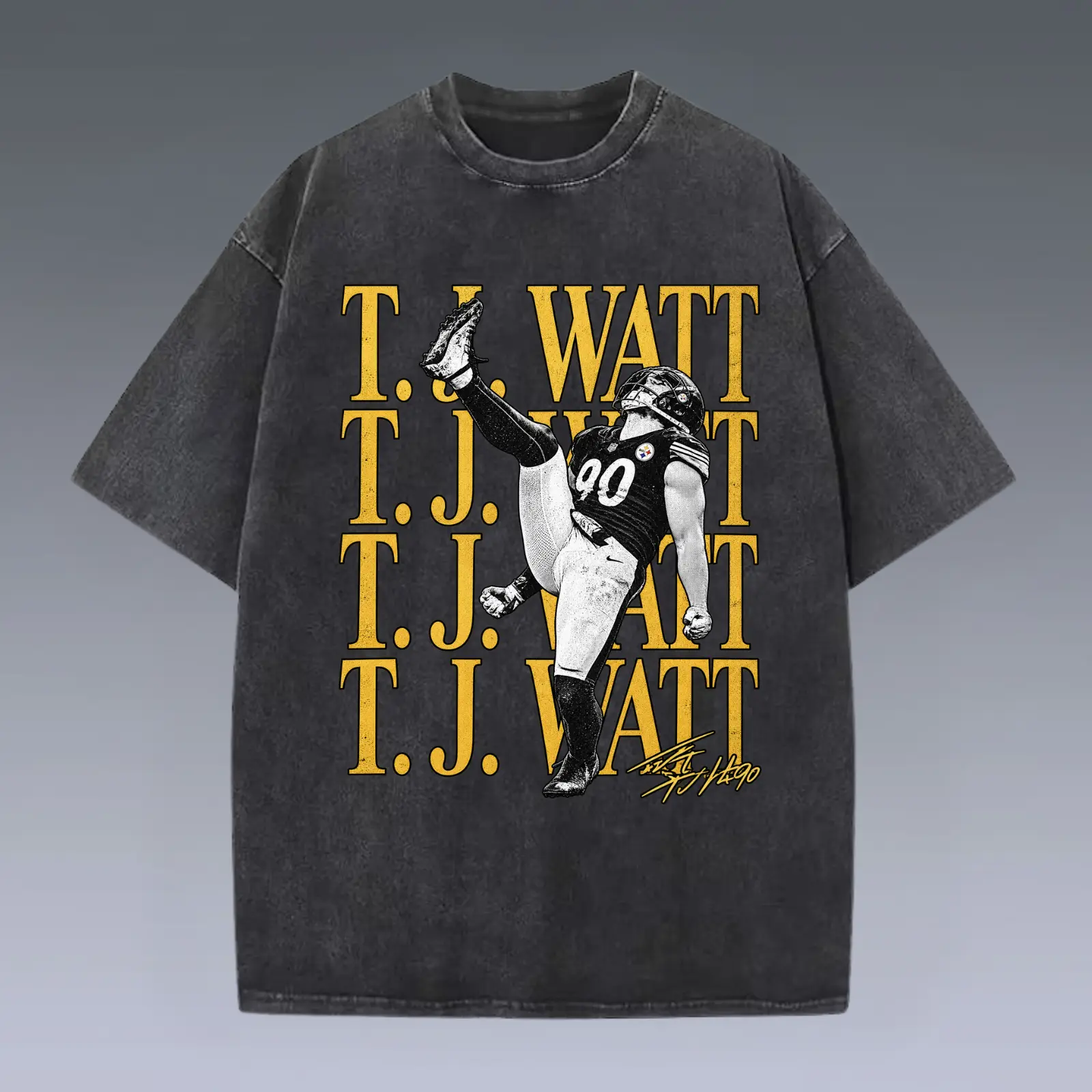 T. J. Watt Pittsburgh Football Washed & Comfort Color T-Shirt, T. J. Watt Shirt, graphic t-shirts, Pittsburgh Football merch, Game Day Shirt, Football Tee clothes, men's clothing clothes merch, Streetwear, Gift For Him & Her