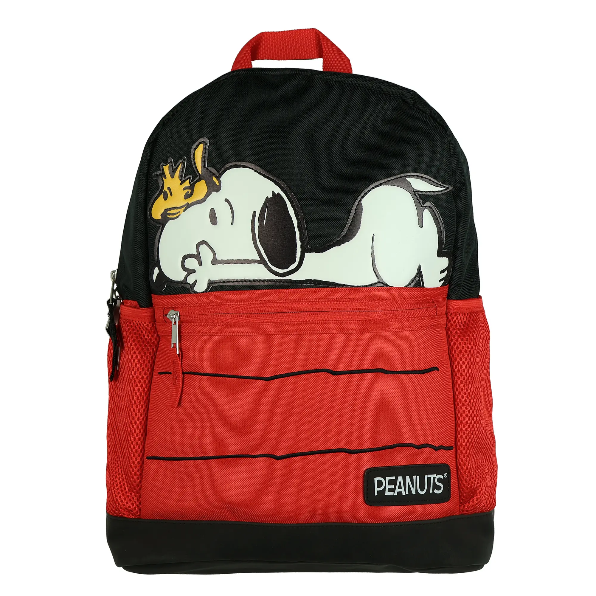 Peanuts Backpack Snoopy & Woodstock Red Dog House 16" with Tech Sleeve Padded Adjustable Straps Book Bag Peanuts Backpack Snoopy & Woodstock Red Dog House 16" with Tech Sleeve Padded Adjustable Straps Book Bag