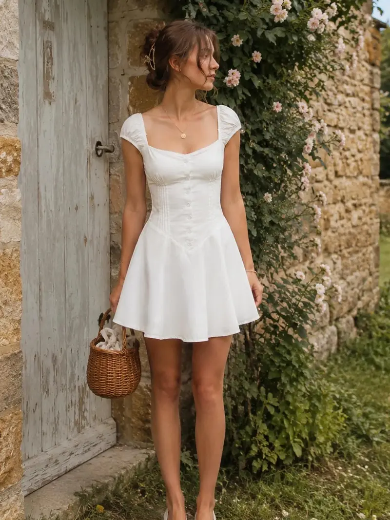 white mini dress cap sleeve - TikTok Shop white mini dress cap sleeve - TikTok Shop