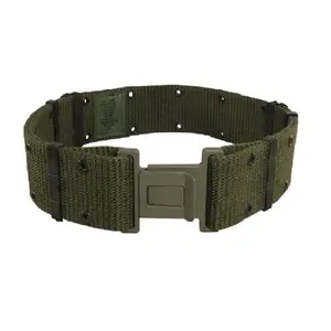 ANS GI Vintage Equipment Belt | Genuine US Army | OD Green | Nylon | All Season Equipment Belt | Size Medium | Heavy Duty | 2 1/4" wide | New, Old Stock