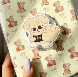 SKZ PuppyM Cute Kawaii Puppy MagSafe Phone Grip, Adorable Cartoon Dog Magnetic PopSocket Stand for iPhone & Kindle, Girly Gift