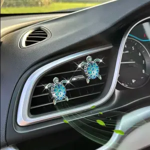 2 Counts Turtle Car Decor, Cute Beach Theme Car Fragrance Air Freshener Vent Clips, 2 Piece Charming Blue Sea Turtle Coastal Car Accessories, Car Interior Accessories