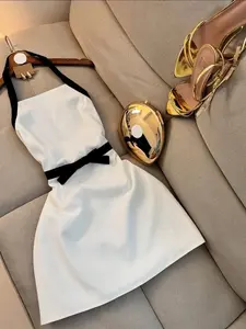Summer Colorblock Slim Fit Elegant Dress, Simple Fashion, Perfect for Parties and Dates, Stylish and Sophisticated Design, Womenswear, Elegance, Formal