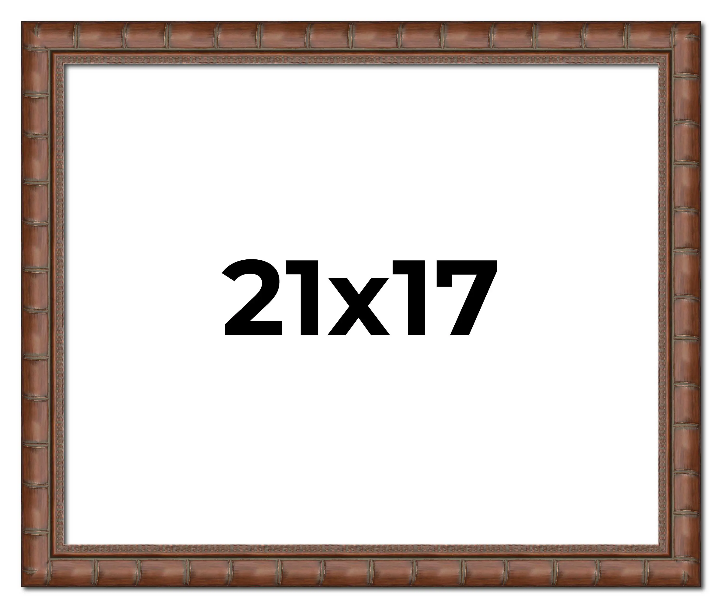 21x17 Brown Modern Bamboo Picture Frame - UV Acrylic, Foam Board Backing, Hanging Hardware
