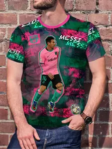 Men's Fashion Trendy Short Sleeve T-Shirt, Perfect for Spring Summer, 3D Print Casual Top, Comfortable Breathable