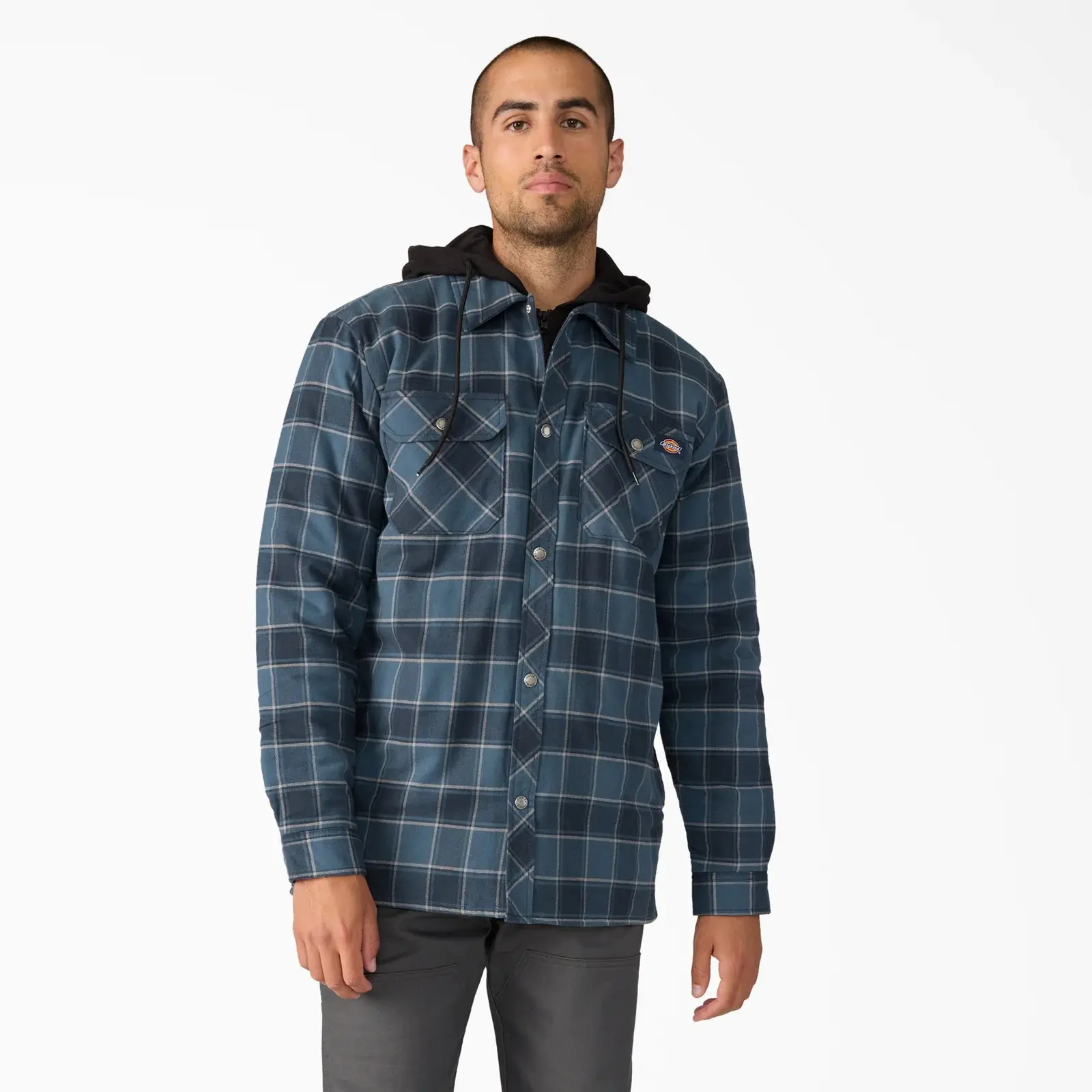 Dickies Water Repellent Flannel Hooded Shirt Jacket Dickies Water Repellent Flannel Hooded Shirt Jacket
