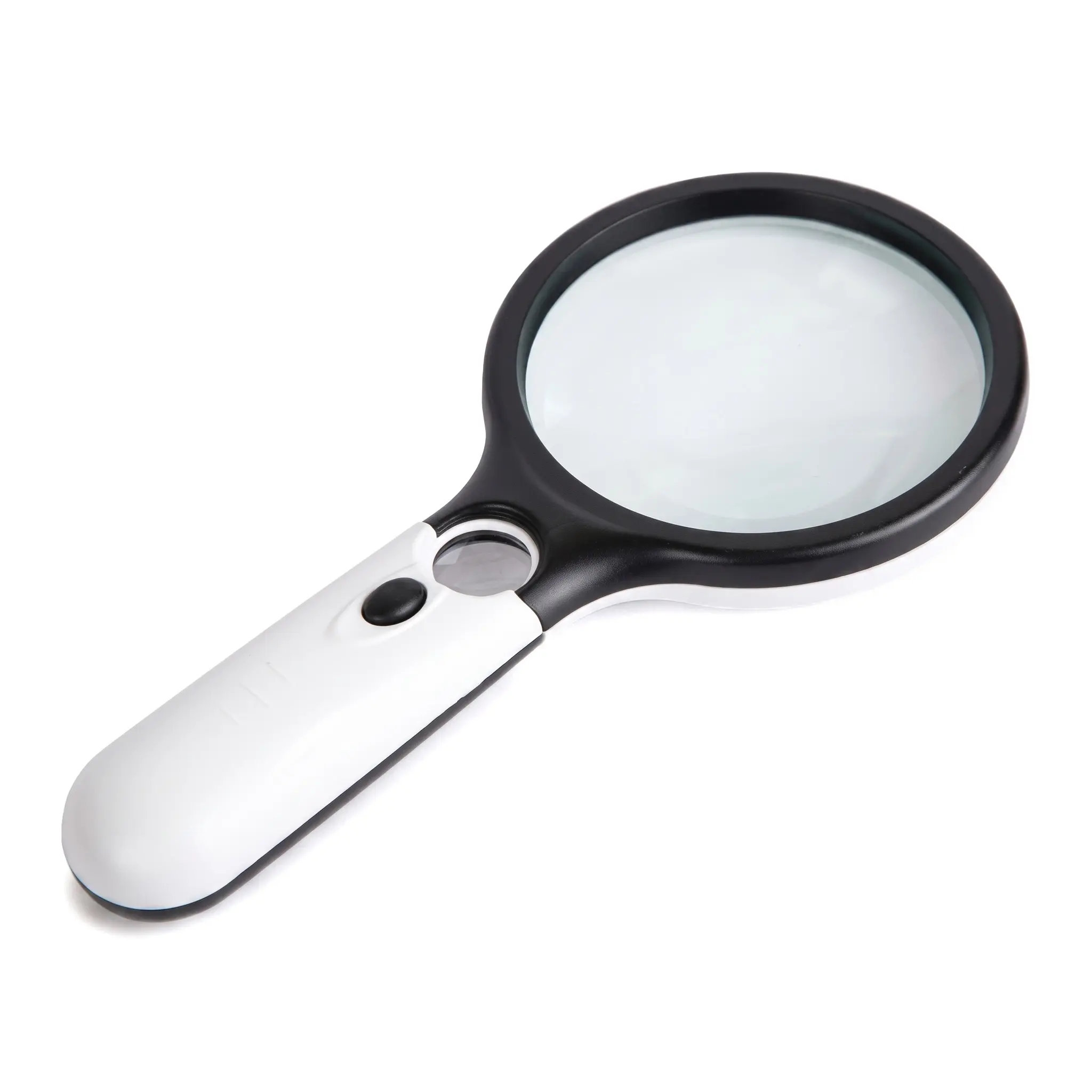 Unisex Handheld Magnifying Glass with 3 LED Bright View Lights, 3X Main Lens & 45X Detail Multiple Lenses (7cm), for Reading Fine Prints, Crafts & Close-Up Inspection