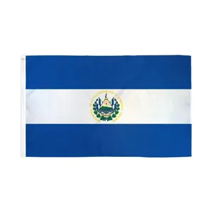 El Salvador National Flag 2x3ft Dye Sublimation Polyester Decorative Banner with Metal Grommets, Bold Colors Festive Flags for Party, Room Decor Home Supply (Included Box), Flag Festive Flags