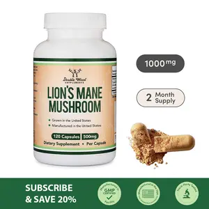 Lion's Mane Mushroom | 1000 mg | 120 Count | Promotes Nerve Growth Factor | Boost Immune System | Double Wood Supplements Lion's Mane Mushroom | 1000 mg | 120 Count | Promotes Nerve Growth Factor | Boost Immune System | Double Wood Supplements