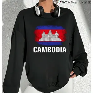 100% Unisex Vintage Cambodia Flag Sweatshirt – Perfect Cambodian Gift