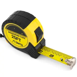 Measuring Tape Measure 25ft Measurement Tape Steel  Shock Absorbent Solid Rubber Case Accurate Easy Read with Fractions 1/8 for Construction Contractor Carpenter Architect Woodworking (1)