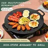 Multifunctional maifan stone non stick coated baking tray, Korean barbecue grill, non-stick pan, iron plate grill, portable stove, home camping barbecue plate, Bbq Grill Pan, Nonstick Grill Pan