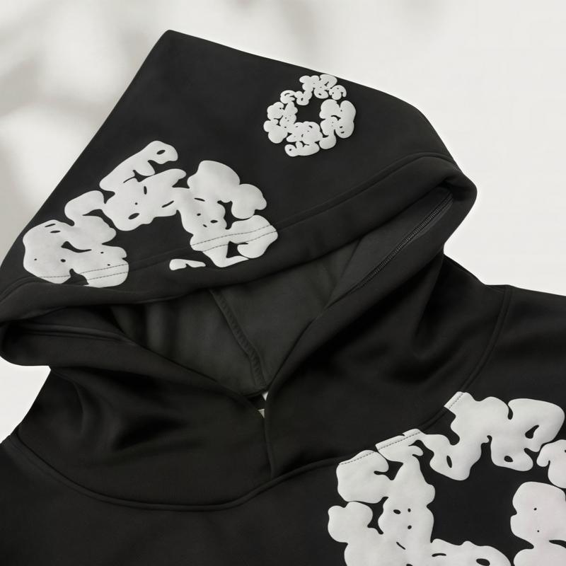 streetwear Essentials Hoodie Set | Athleisure Hoodie Duo |  Foam Print & Breathable Fabric for Outdoor Chic |