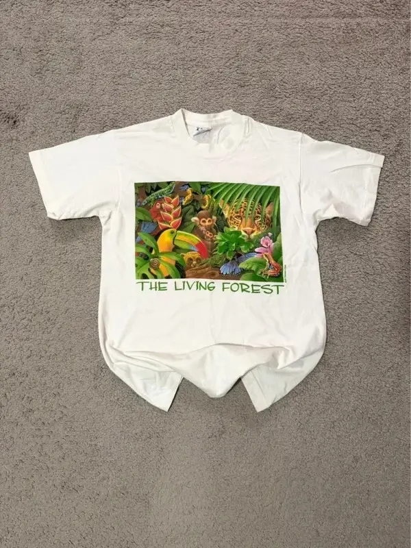 The Living Forest T-Shirt, Vintage Tropical Rainforest Graphic Tee, Retro Jungle Animals Shirt, Nature Wildlife Unisex Tee