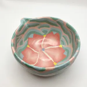 Sakura • Nerikomi Porcelain Matcha Bowl • 12-14 oz