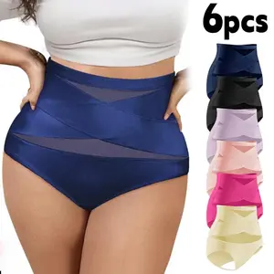 Women's High-Waisted Fitted Mesh Panties Set (6-Pack), Soft Breathable Non-Irritating Design, Comfortable All Season Underwear, Underwear Sets,High Waisted Panty& Butt Lifting Style for Everyday Wear, mothersdaygift.#summer vibes