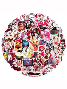 50 Pcs Hazbin Hotel Cartoon Stickers Set, Waterproof Movie Character Stickers for Kids Teens Adults, Ideal for Water Bottles Laptops