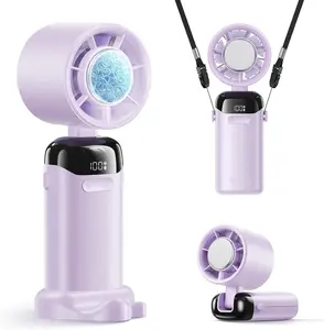 5-in-1 portable refrigeration handheld turbo fan with 200 speed settings,21,000 revolutions per minute, 15hour cooling,digital display, 120° rotation, USB charging,mini handheld personal fan.Suitable for travel,indoor use, and office desk usage