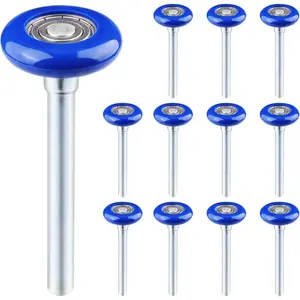 High Performance Garage Door Rollers - 1.8 Inch Nylon Sealed, Heavy Duty & Quiet Operation, Smooth Rolling Bearings for Overhead Doors, Durable Replacement Parts, Pack of 12, Blue