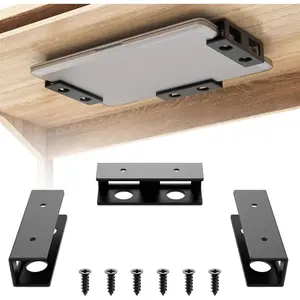 3 count Under Desk Laptop Mount with Anti-Scratch  Pad Under Desk Holder Mount Shelf for Laptop Keyboard Storage(1 Pack)