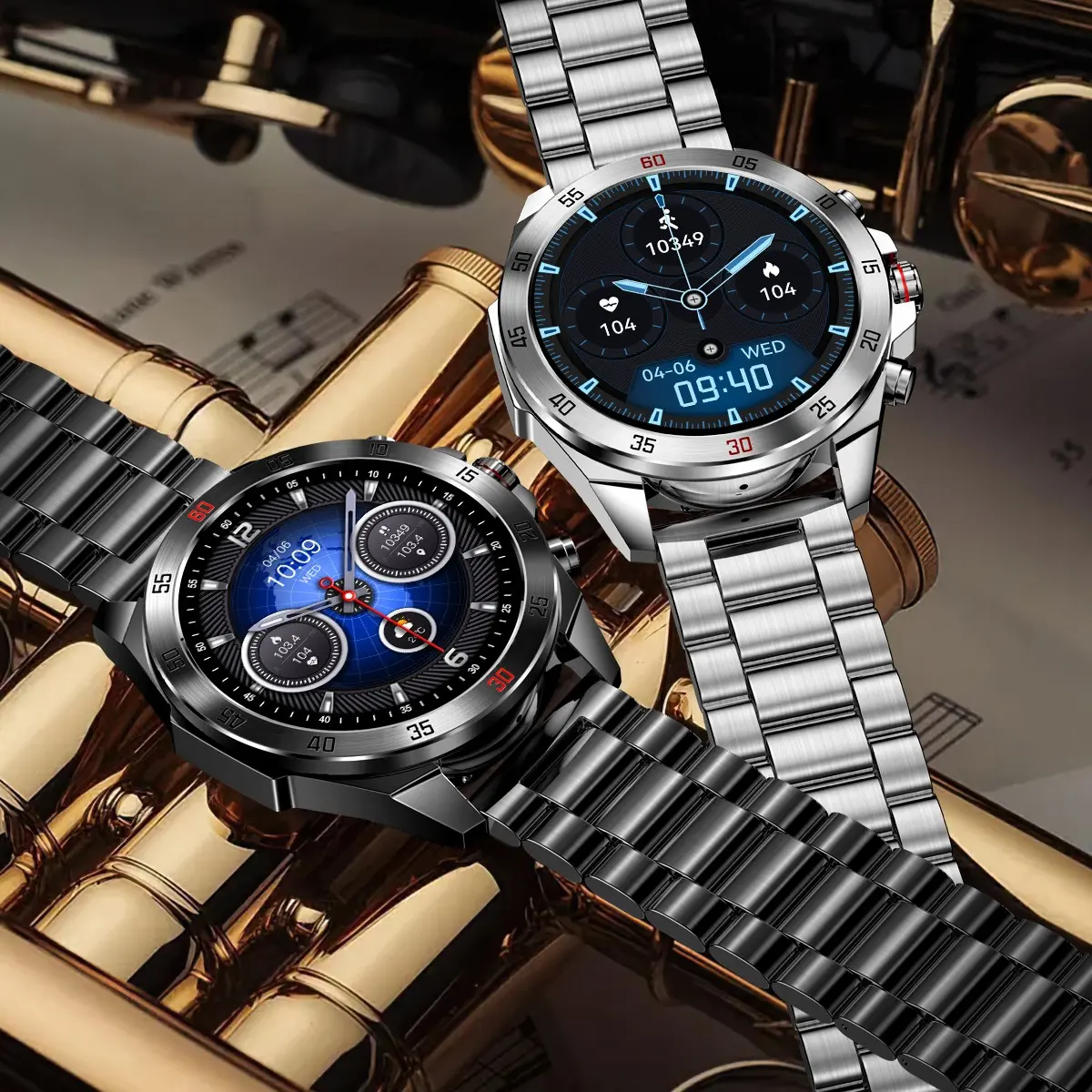 New NX1pro smart watch, luxury, all-metal business smart watch, HD large screen, waterproof, can receive and call information, health monitoring, sports mode, Bluetooth music playback, sleep monitoring, Father's Day gift for men