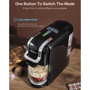 5in1automatic espresso machine with water level line, capsule coffee machine 19Bar hot and cold extract French Mocha Italian 600L water tank espresso, Touch Sense 1450W Kcup capsule Nes Capsule