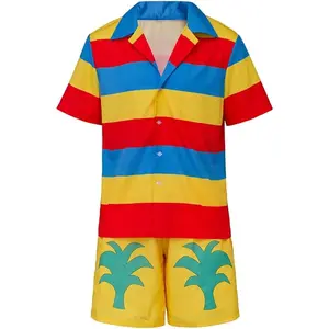 Bermuda Merlin Cospay Costume Men's Fancy Shirt Shorts Set Merlin's Outfits Halloween Suit