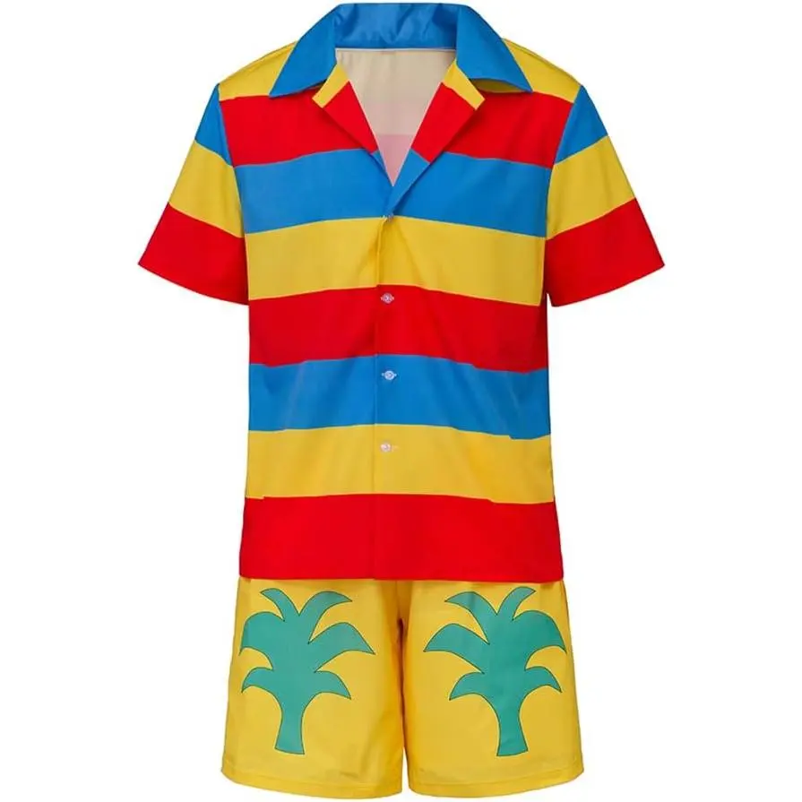 Bermuda Merlin Cospay Costume Men's Fancy Shirt Shorts Set Merlin's Outfits Halloween Suit