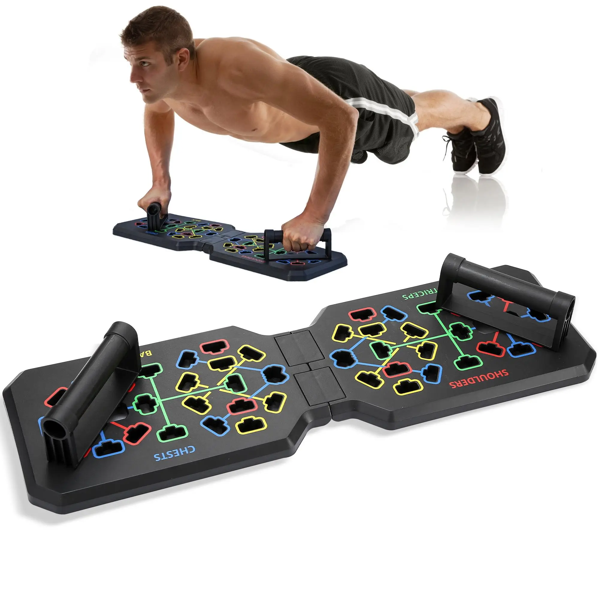 Foldable Push Up Board, 1 Count Multifunctional Push Up Board, Home Fitness Equipment for Chest Muscle Exercise, Professional Equipment for Burning Fa